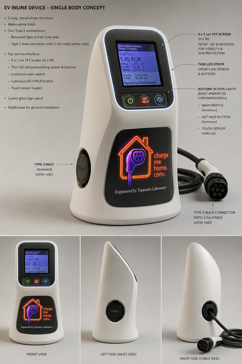 C.M.H. EV inline device — views and details